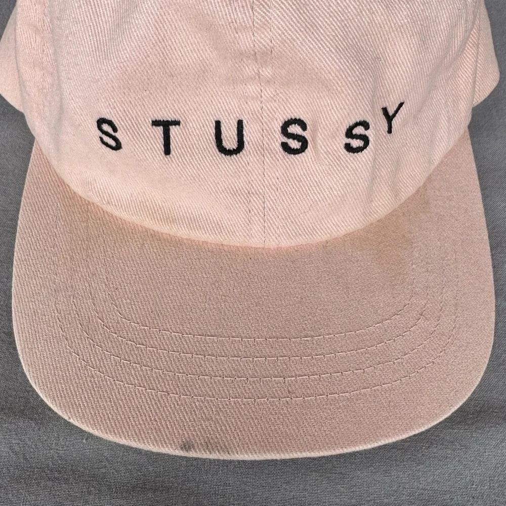 Stussy Pink Cotton Blend Baseball Cap OSFA Adjustable Strap Embroidered Logo Hat